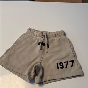 Essentials Kids Shorts in Tan with Black Accents